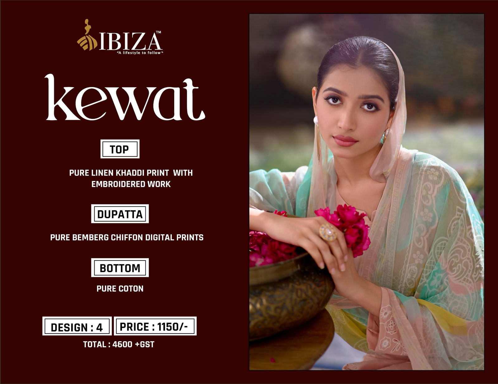 Kewat By Ibiza Linen Khaddi Printed Embroidery Salwar Kameez Online Wholesale